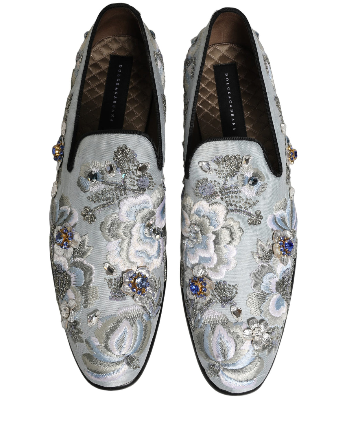 White Floral Embellished Men Loafers  Shoes