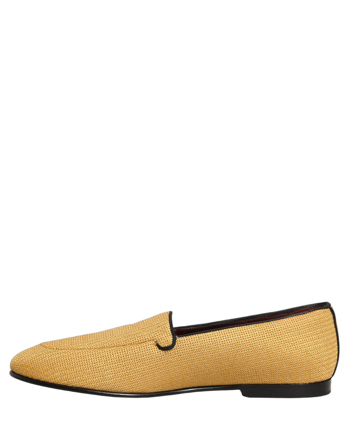 Yellow Woven Men Slip On Dress Loafers Shoes