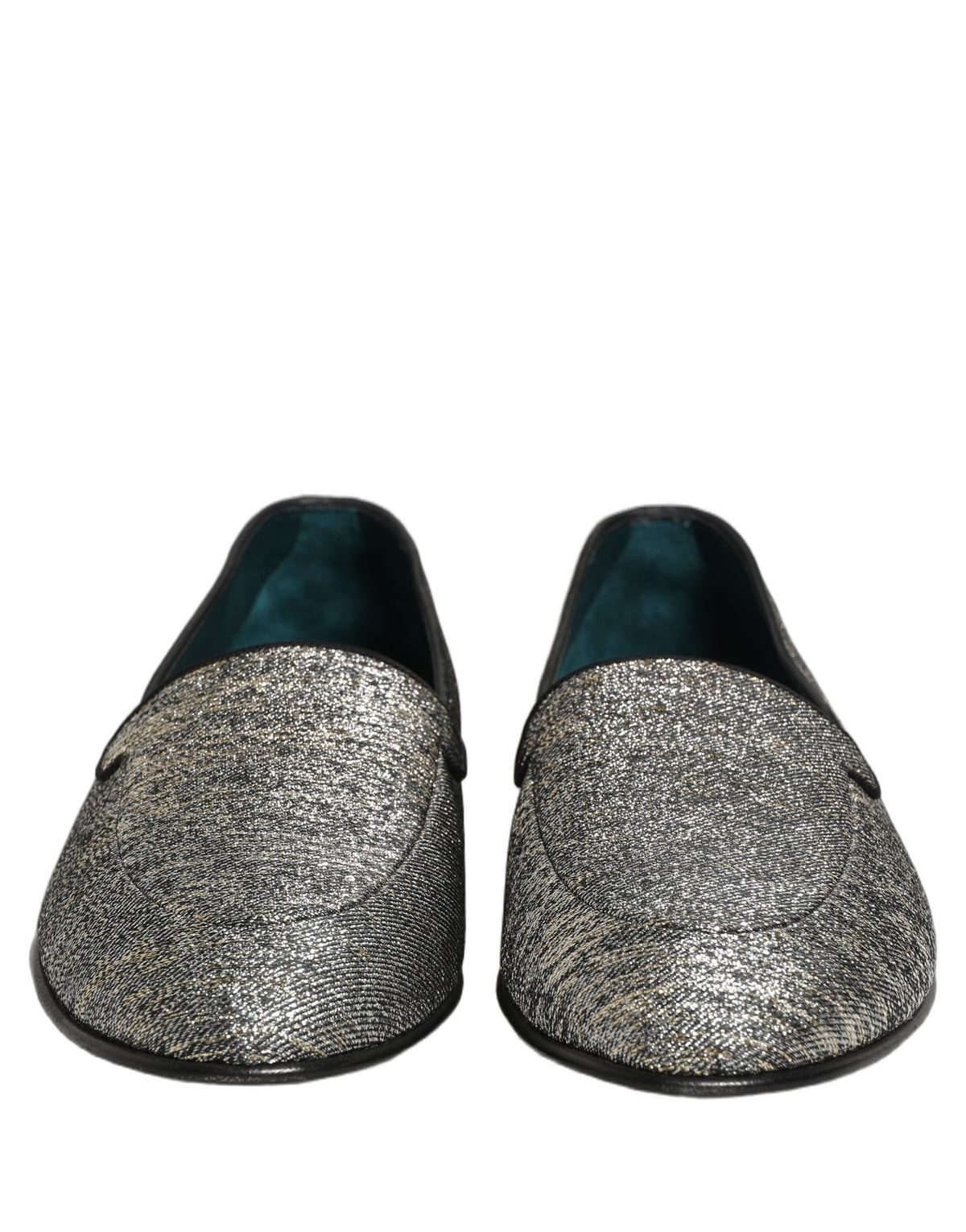 Gray Lurex Glitter Men Dress Loafers Shoes