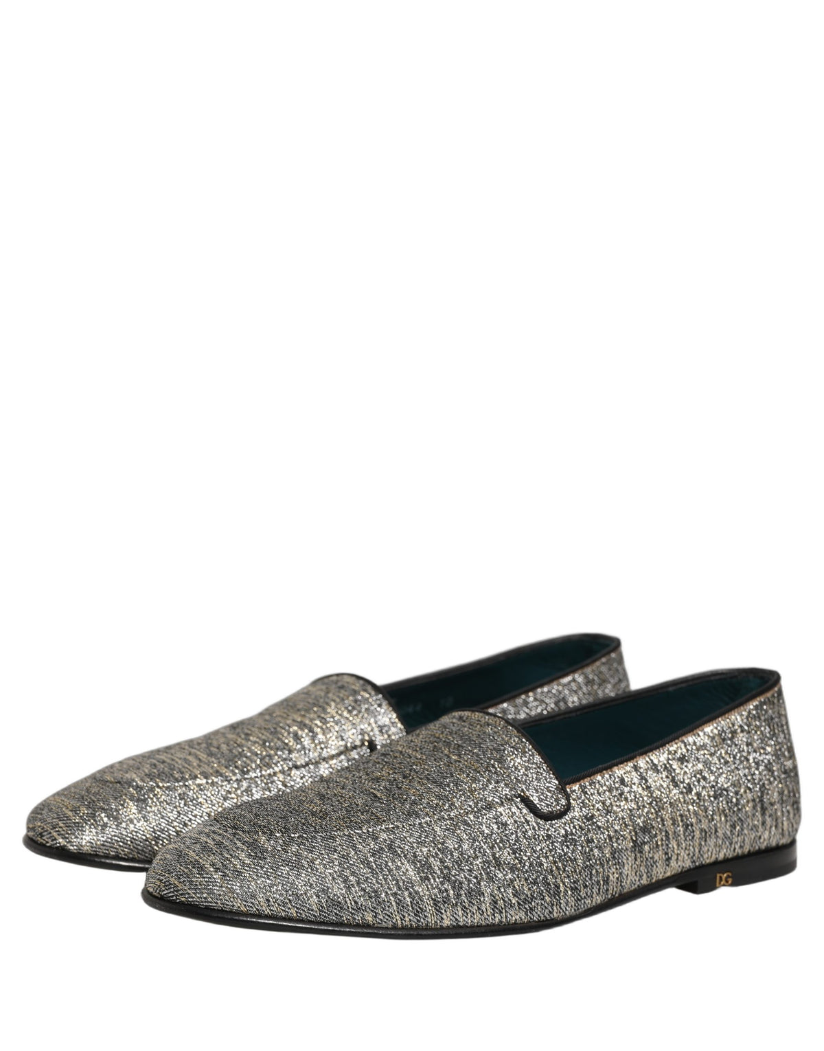 Gray Lurex Glitter Men Dress Loafers Shoes