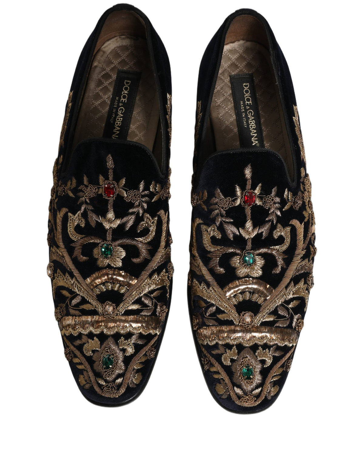 Black Velvet Embellished Dress Loafers Shoes