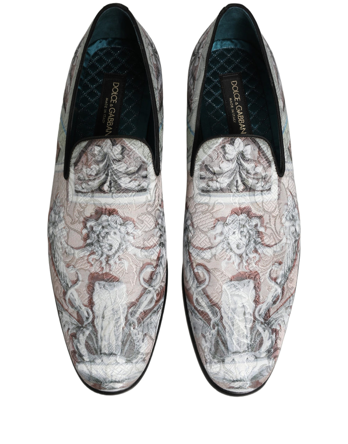 Multicolor Velvet Baroque Dress Loafers Shoes