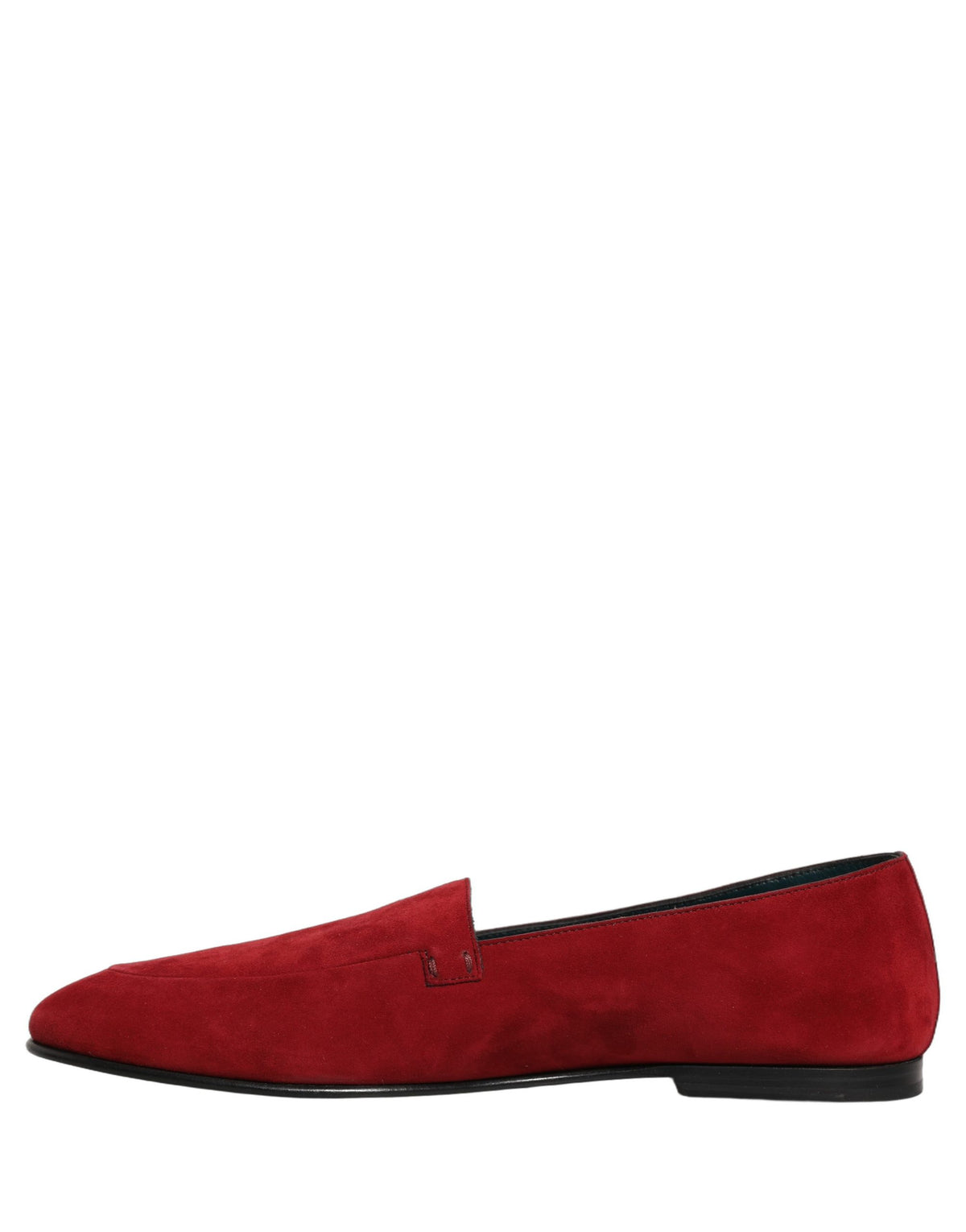 Red Suede Logo Slip On Flats Loafers Shoes