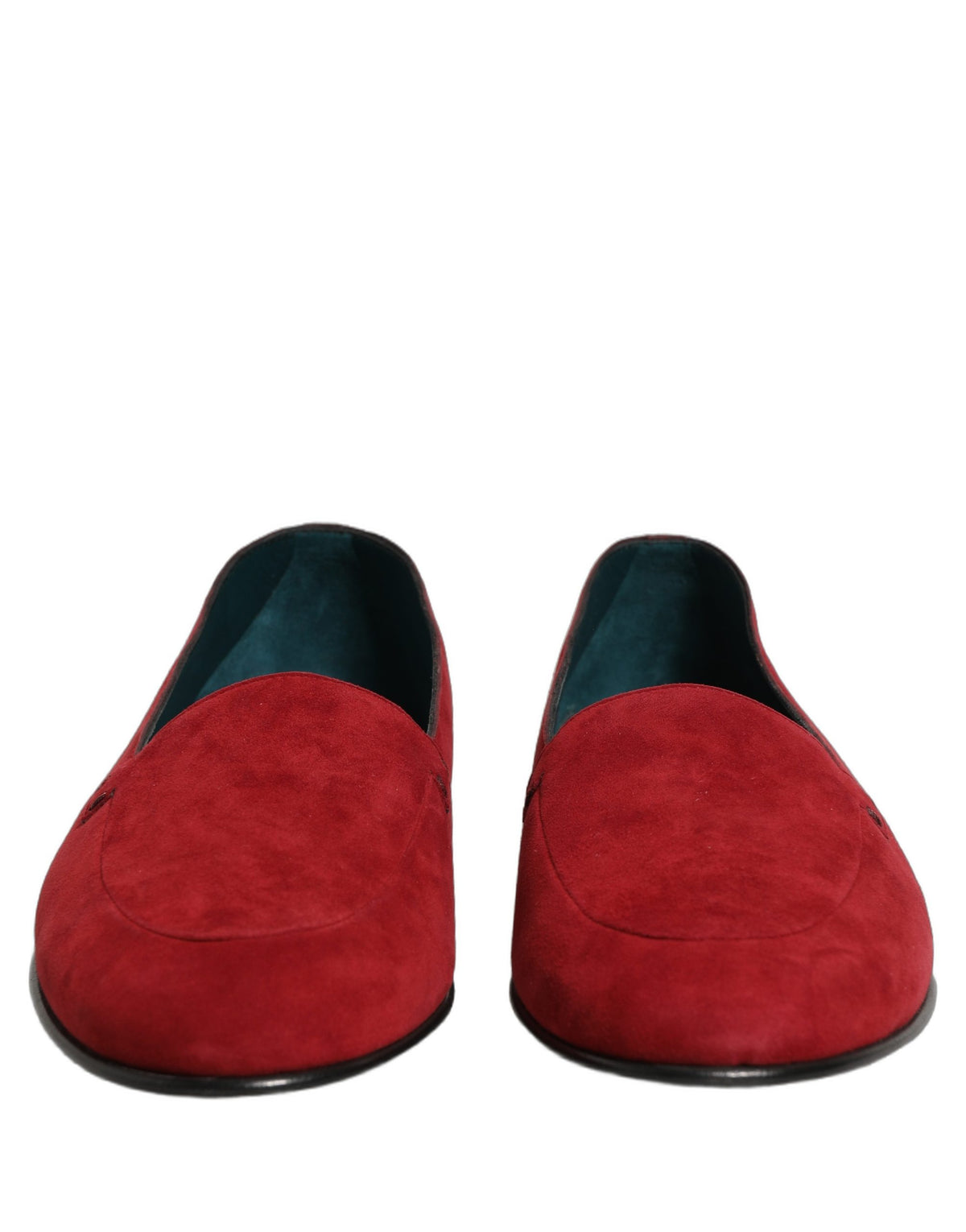 Red Suede Logo Slip On Flats Loafers Shoes