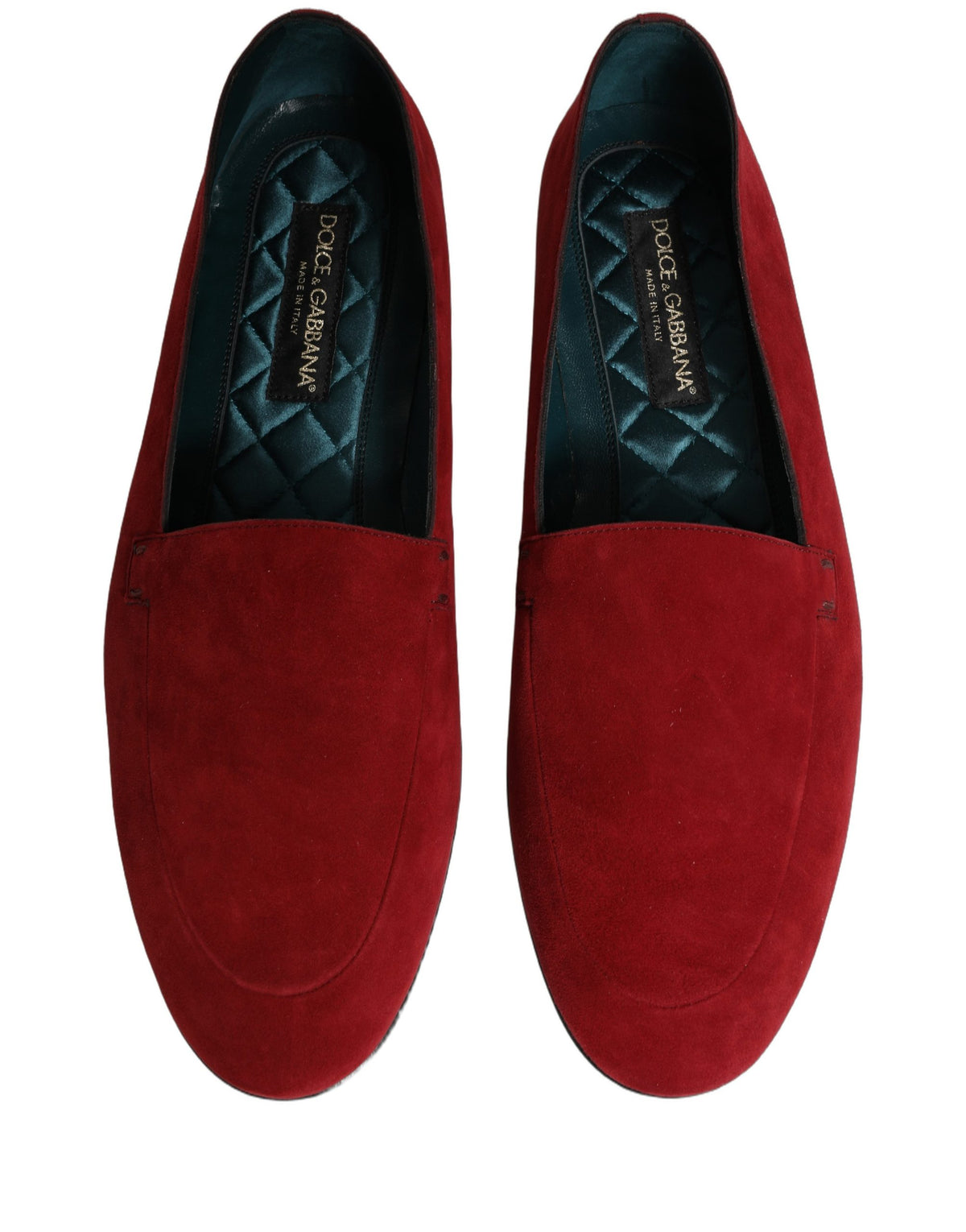 Red Suede Logo Slip On Flats Loafers Shoes
