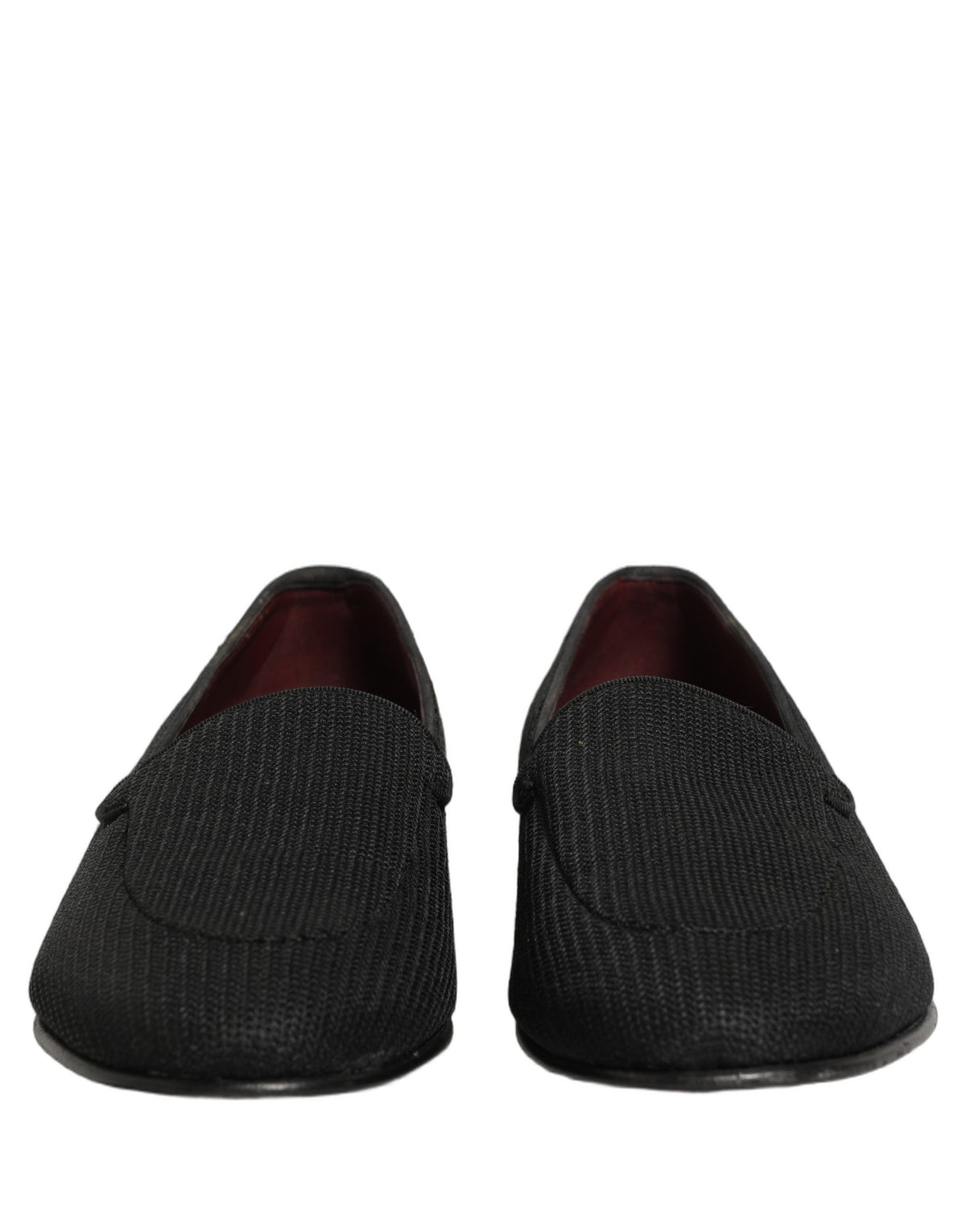 Black Woven Men Slip On Dress Loafers Shoes