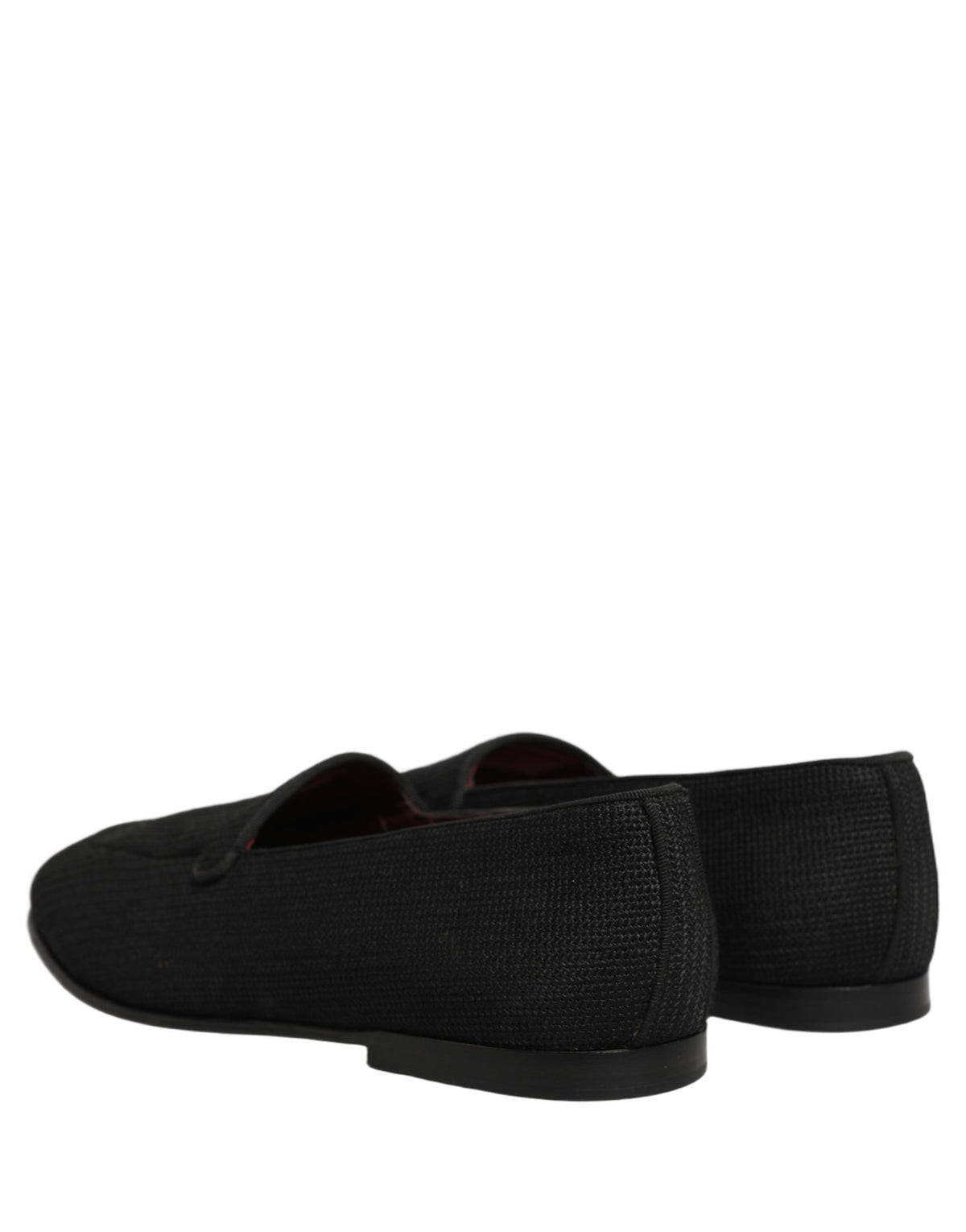 Black Woven Men Slip On Dress Loafers Shoes