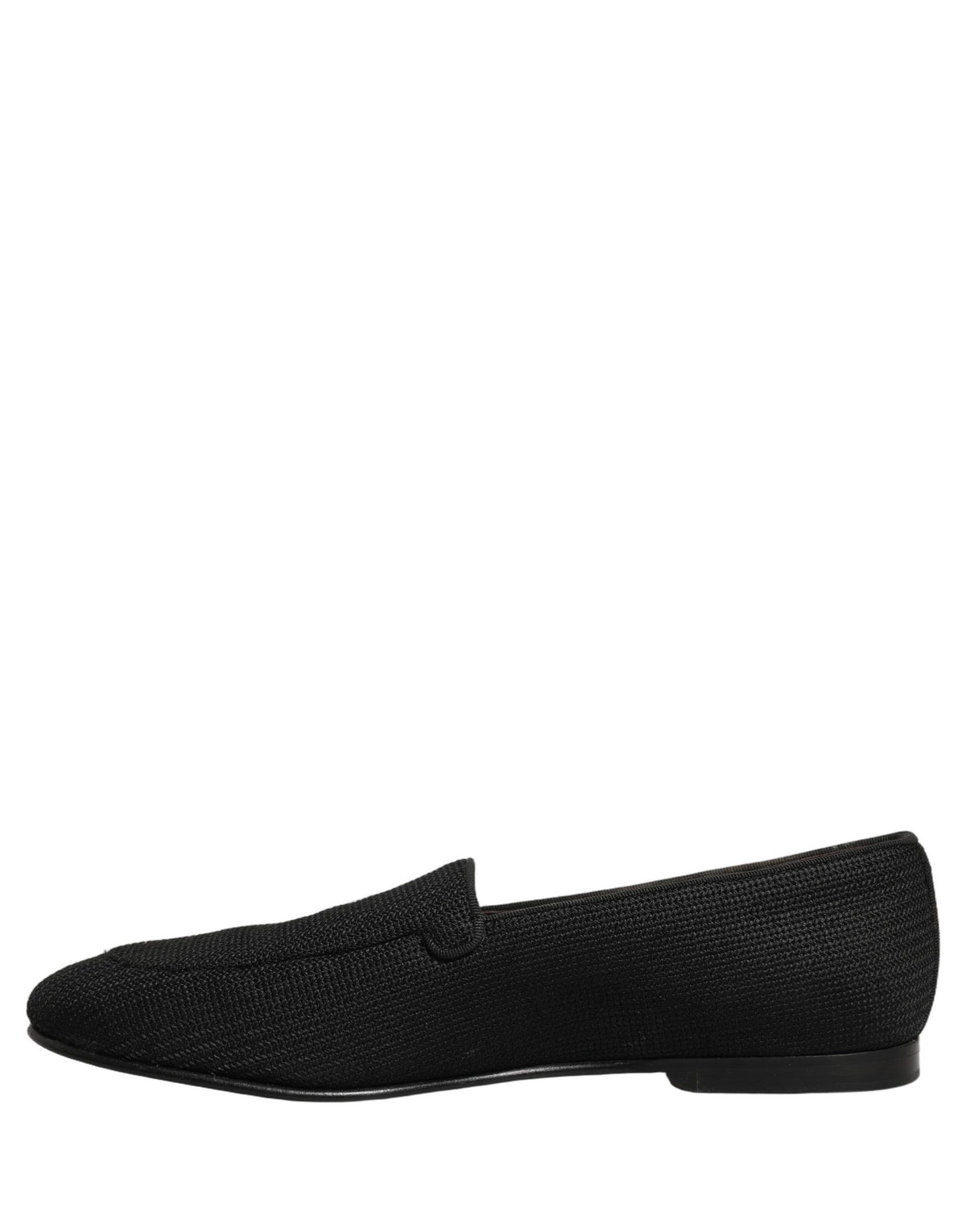 Black Woven Men Slip On Dress Loafers Shoes