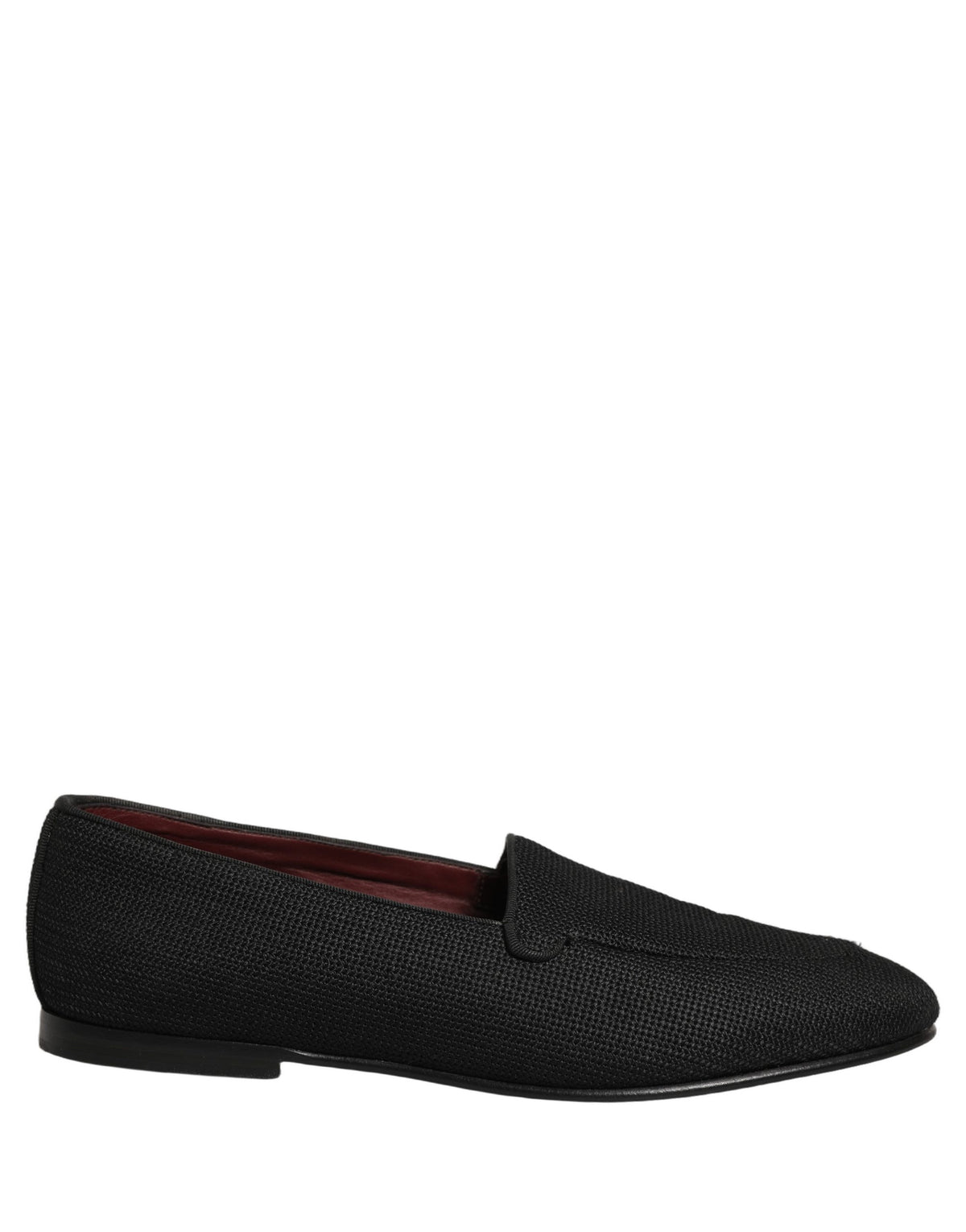 Black Woven Men Slip On Dress Loafers Shoes