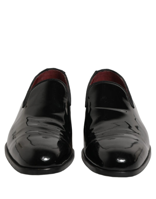 Black Patent Leather Men Dress Loafers Shoes