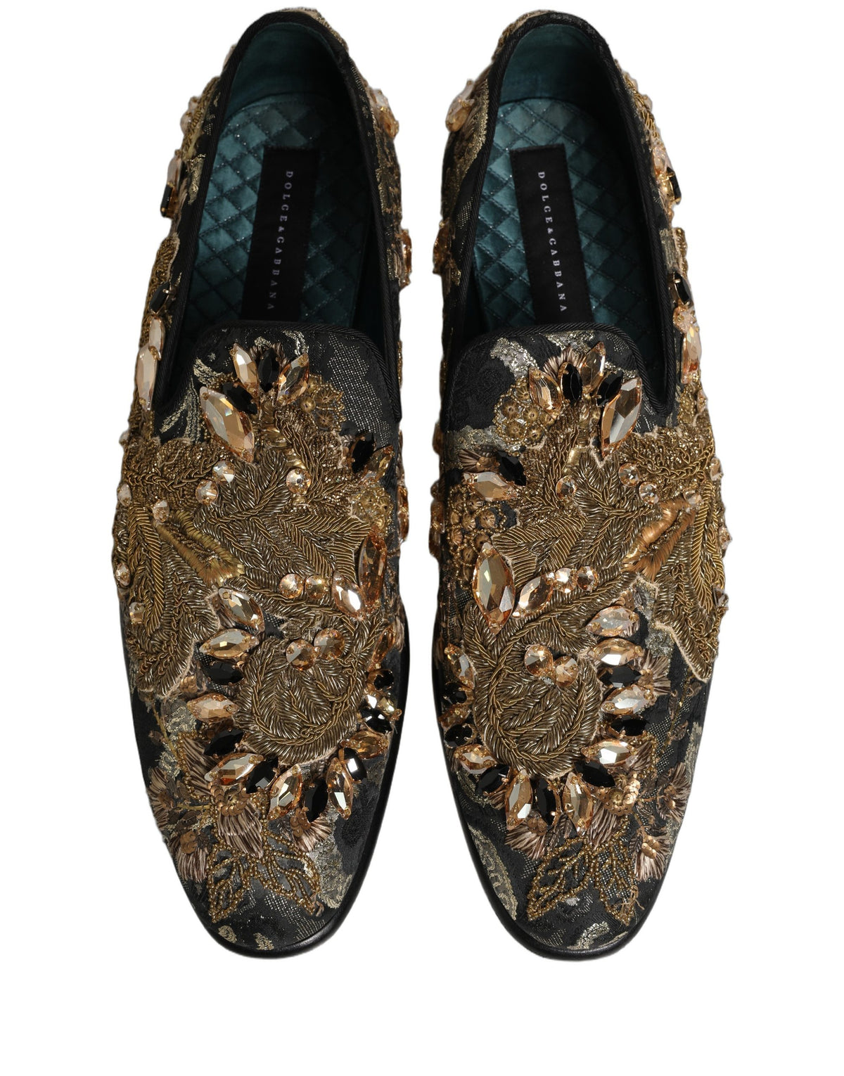 Black Velvet Embellished Dress Loafers Shoes