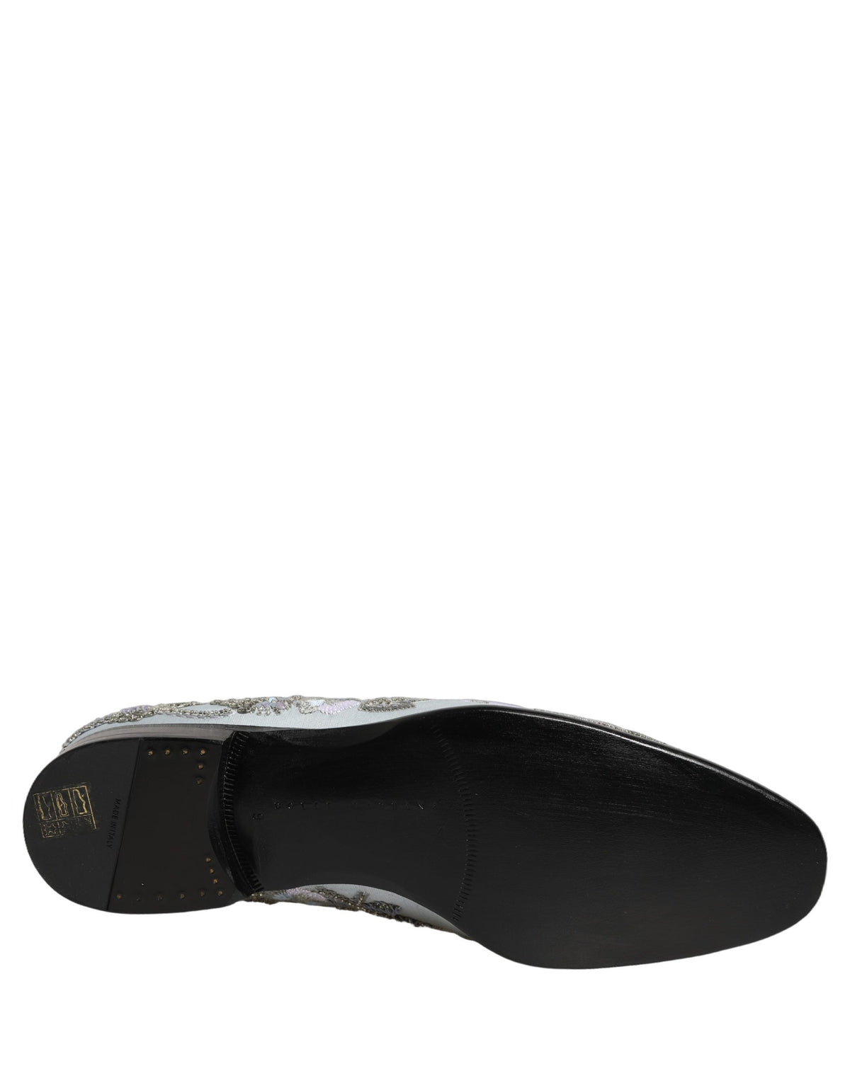 White Floral Embellished Men Loafers Shoes