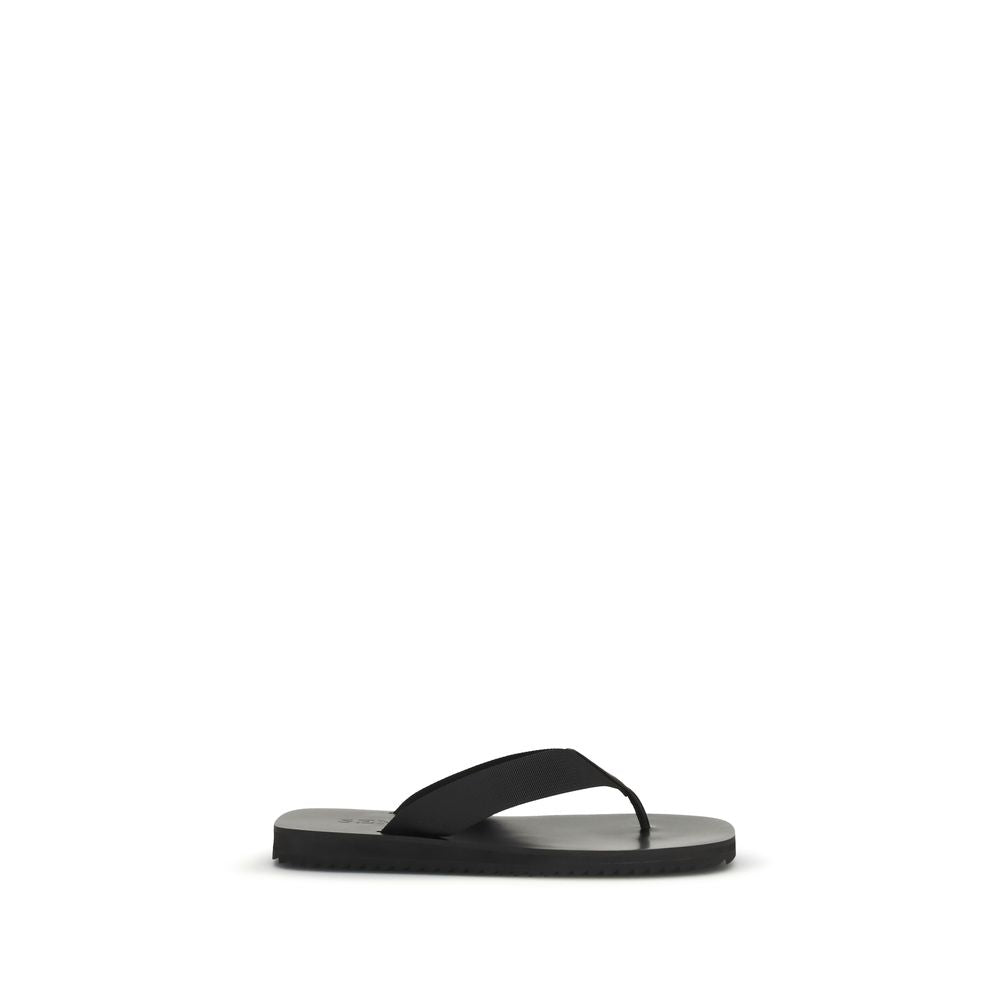 Black Rubber Flip-Flop Sandals