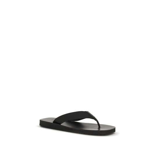 Black Rubber Flip-Flop Sandals