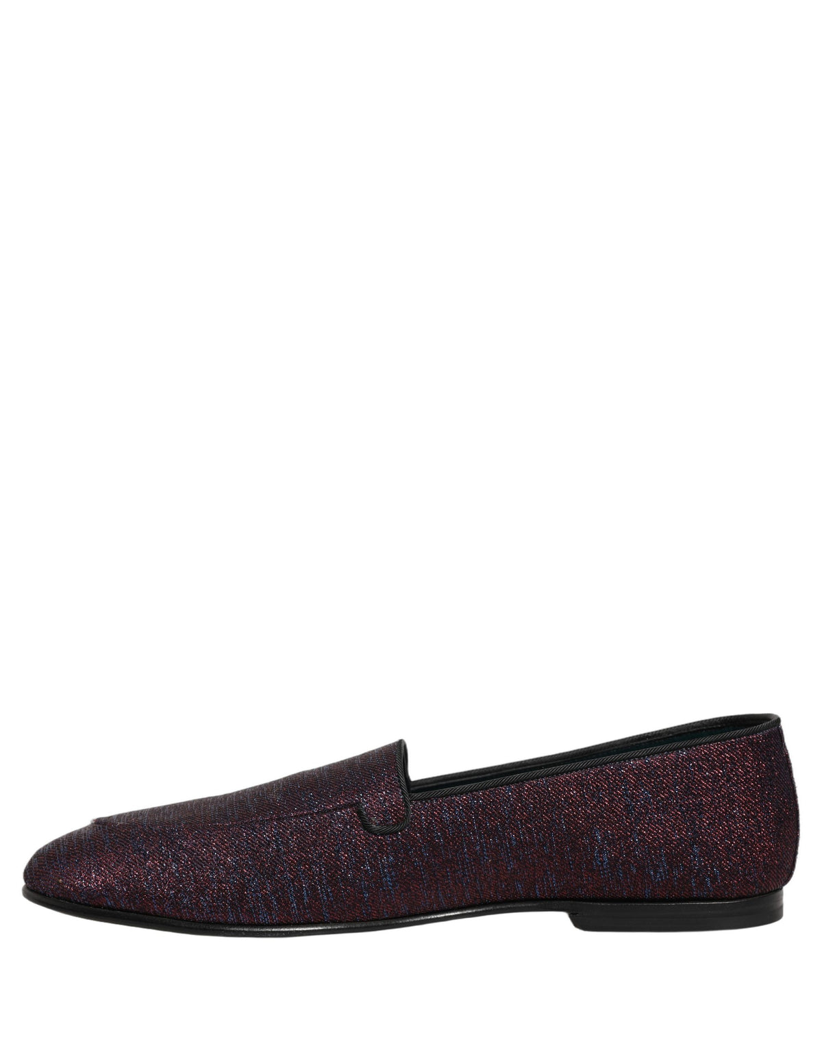 Maroon Glitter Lurex Logo Dress Loafers Shoes