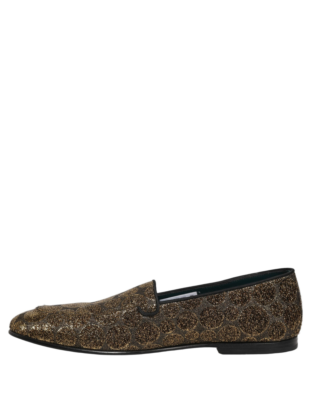 Gold Lurex Glitter Men Slip On Loafers Shoes