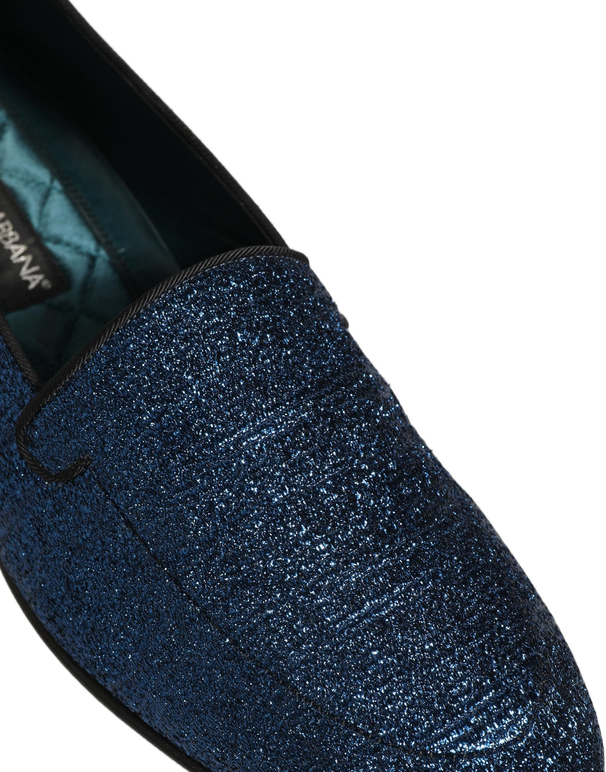 Blue Glitter Lurex DG Logo Dress Loafers Shoes