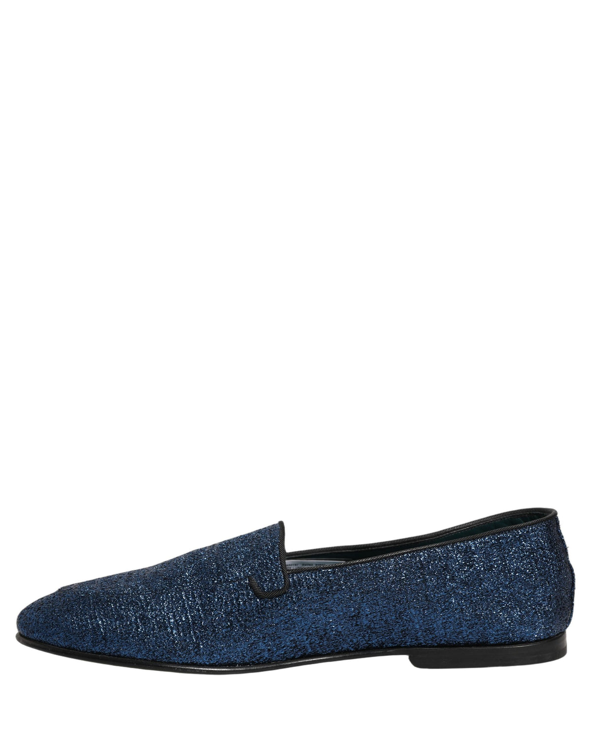 Blue Glitter Lurex DG Logo Dress Loafers Shoes