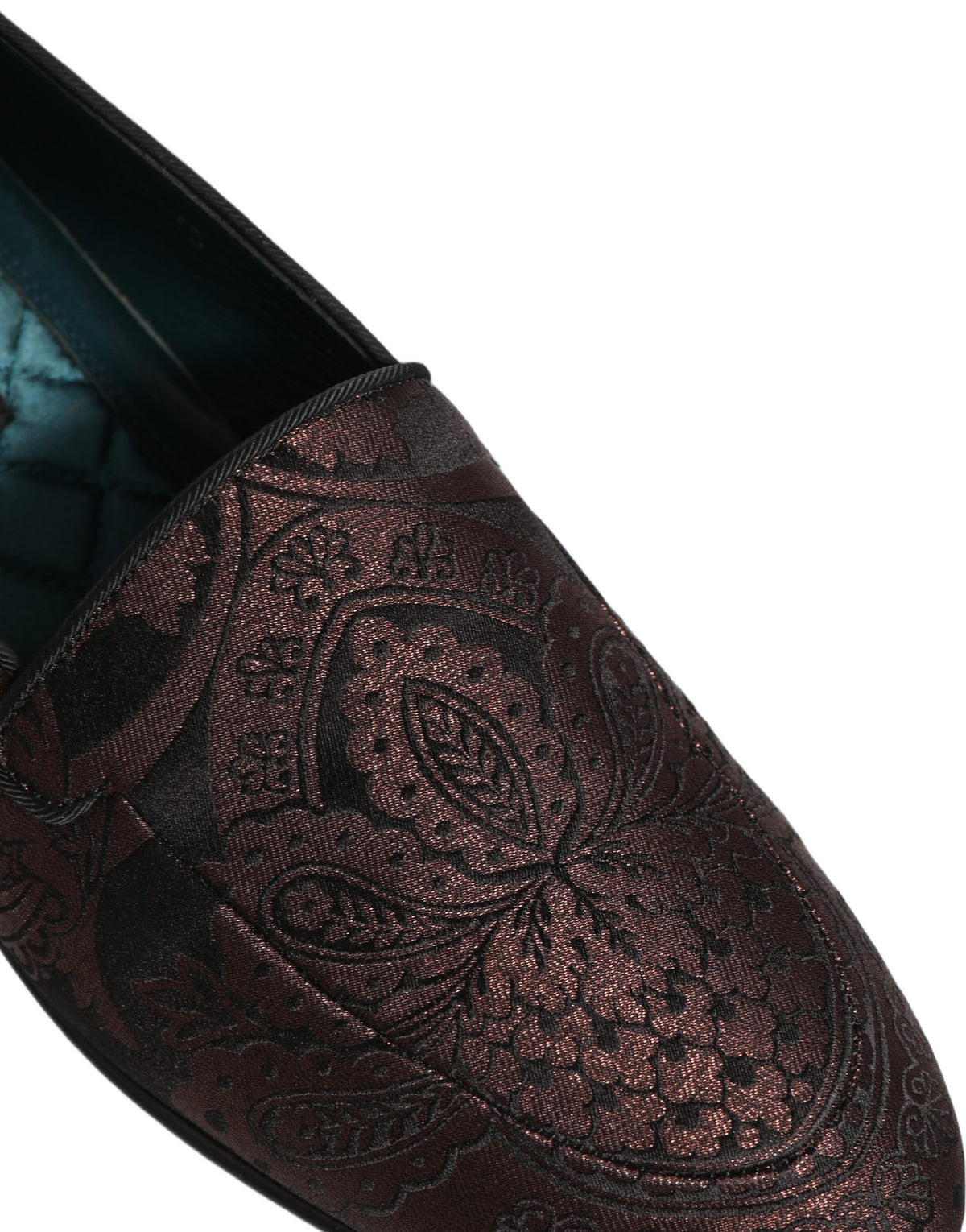 Maroon Jacquard Leather Slip On Loafers Shoes