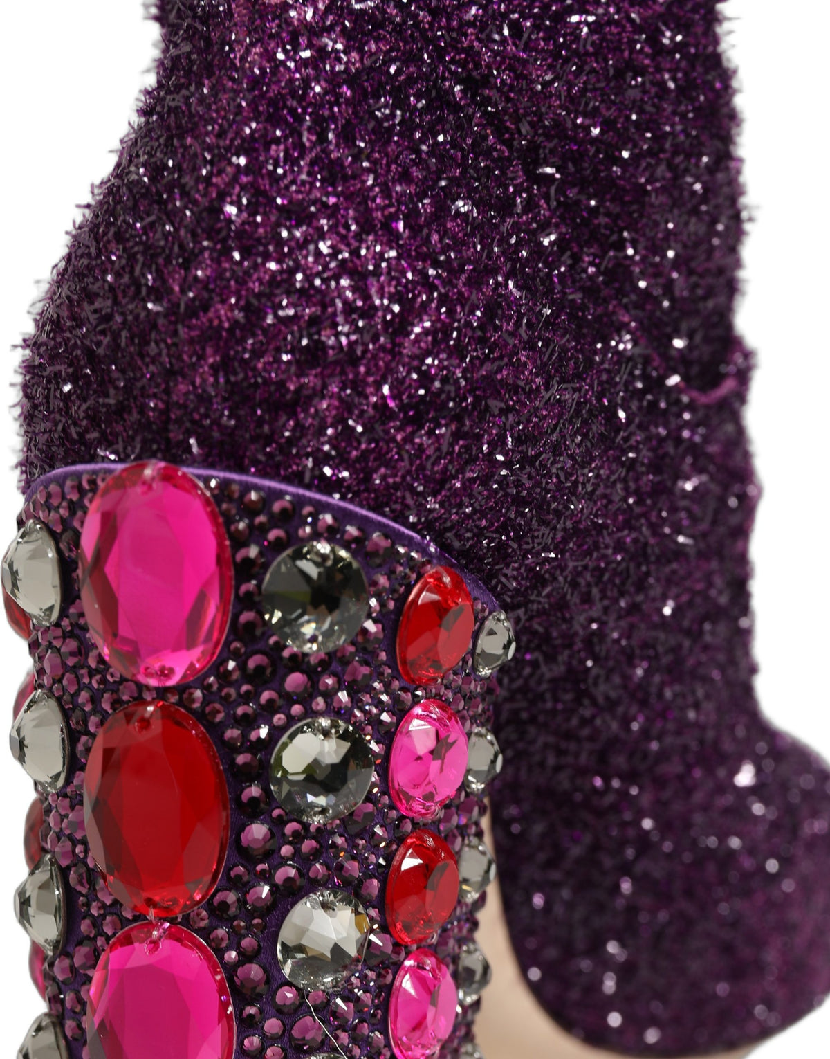 Purple Crystal Lurex Fantasy High Boots Shoes