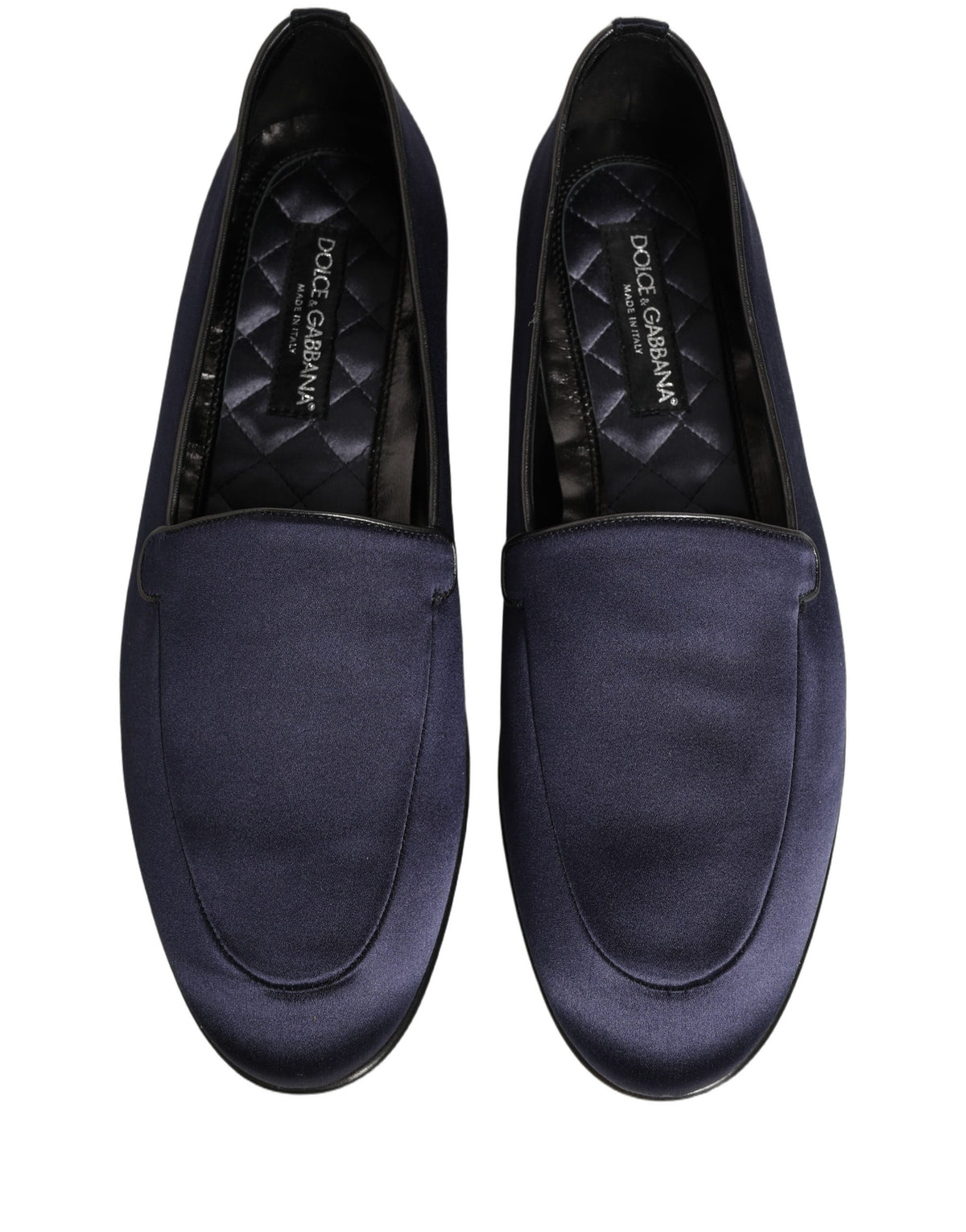 Navy Blue Satin DG Logo Dress Loafers Shoes