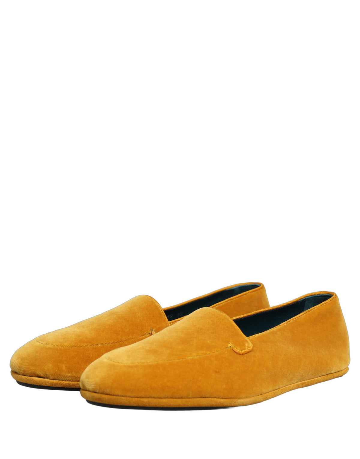 Yellow Velvet Slip On Men Dress Loafers Shoes