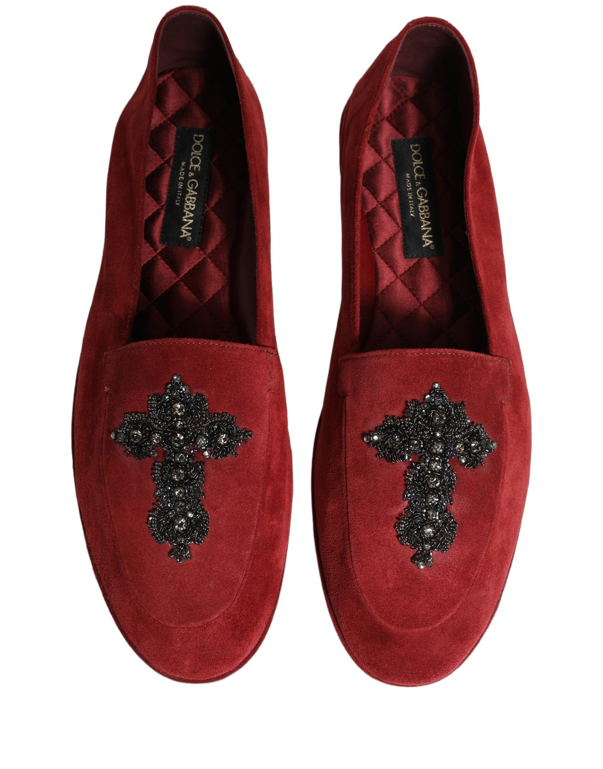 Red Suede Cross Slip On Dress Loafers Shoes