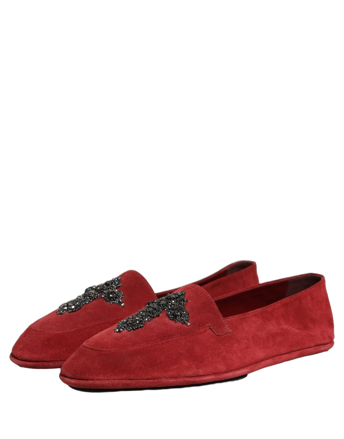 Red Suede Cross Slip On Dress Loafers Shoes