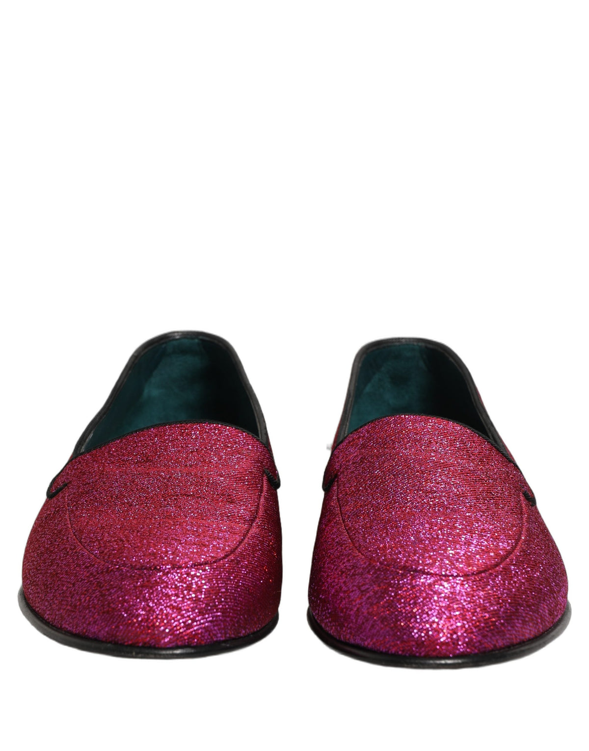 Pink Glitter Lurex Logo Dress Loafers Shoes