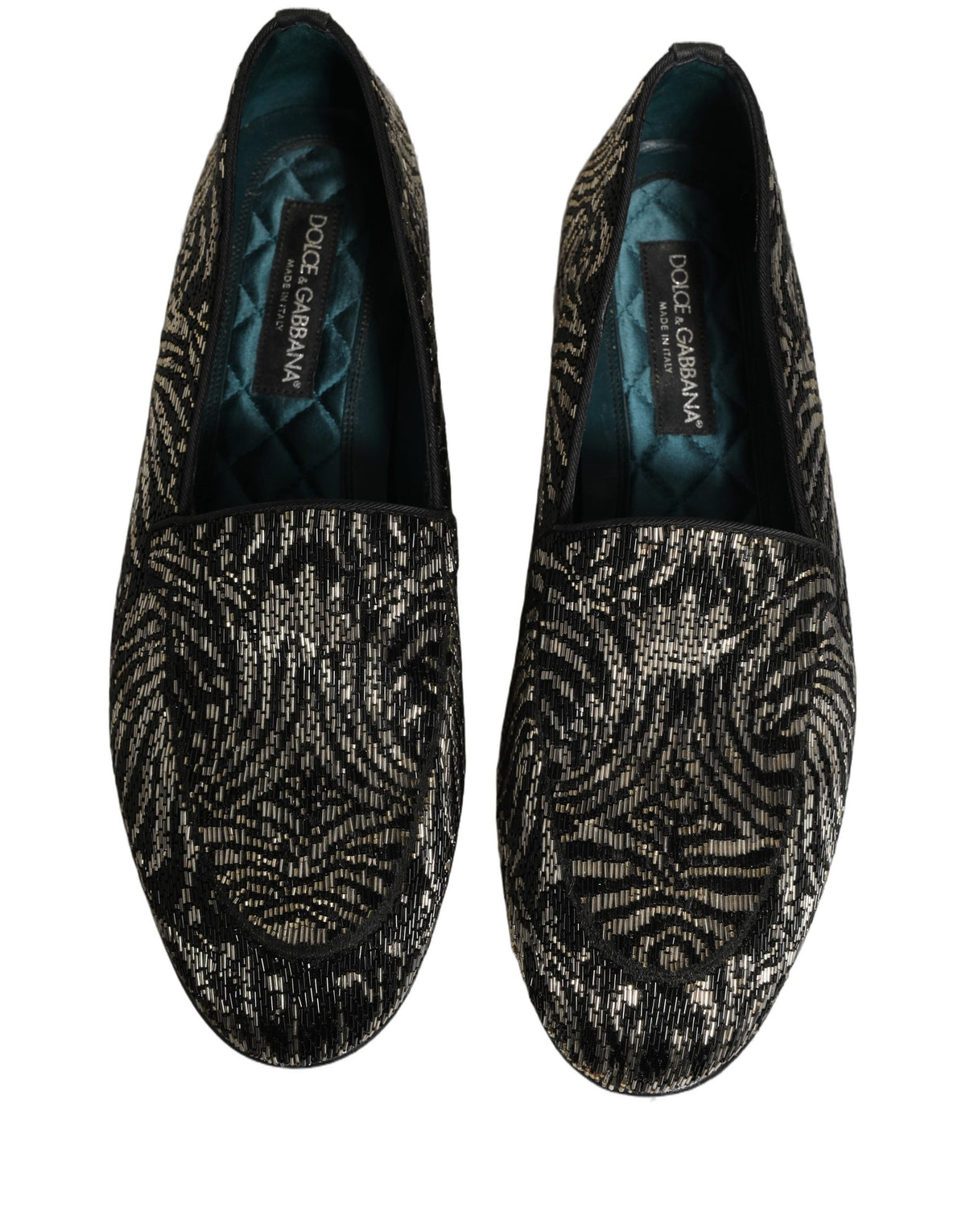 Black Silver Embellished Dress Loafers Shoes