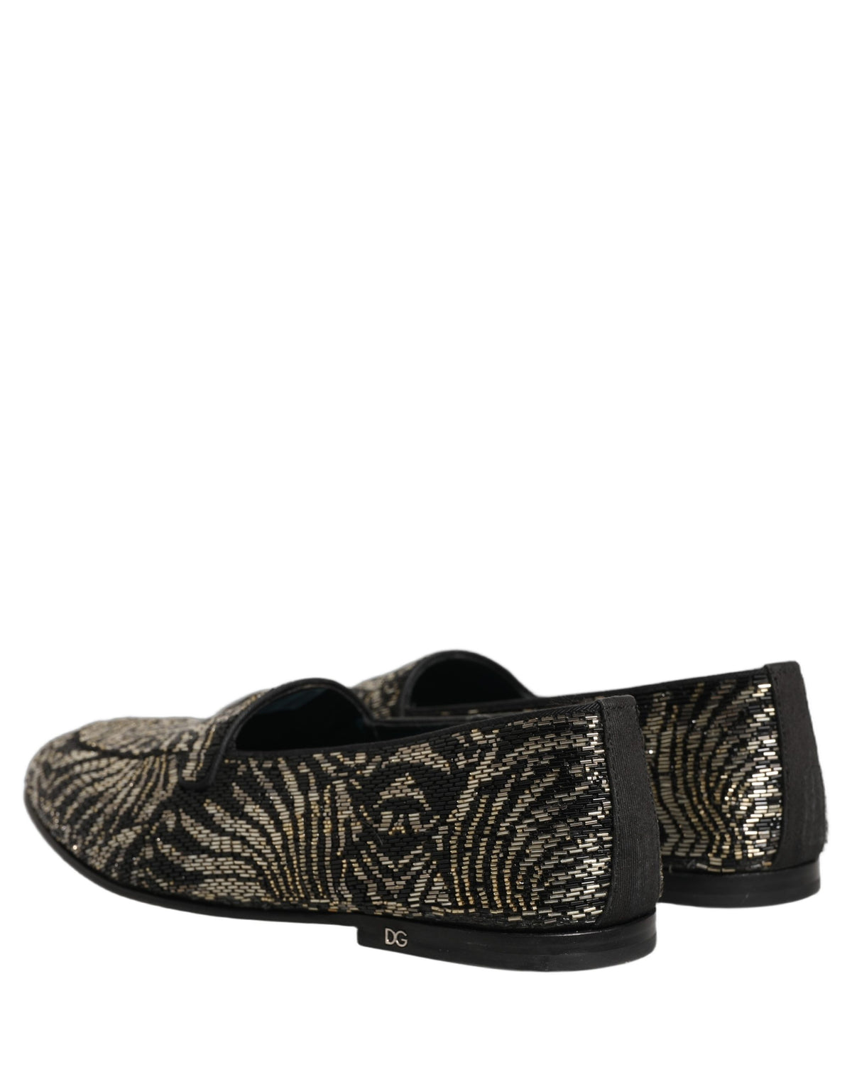 Black Silver Embellished Dress Loafers Shoes