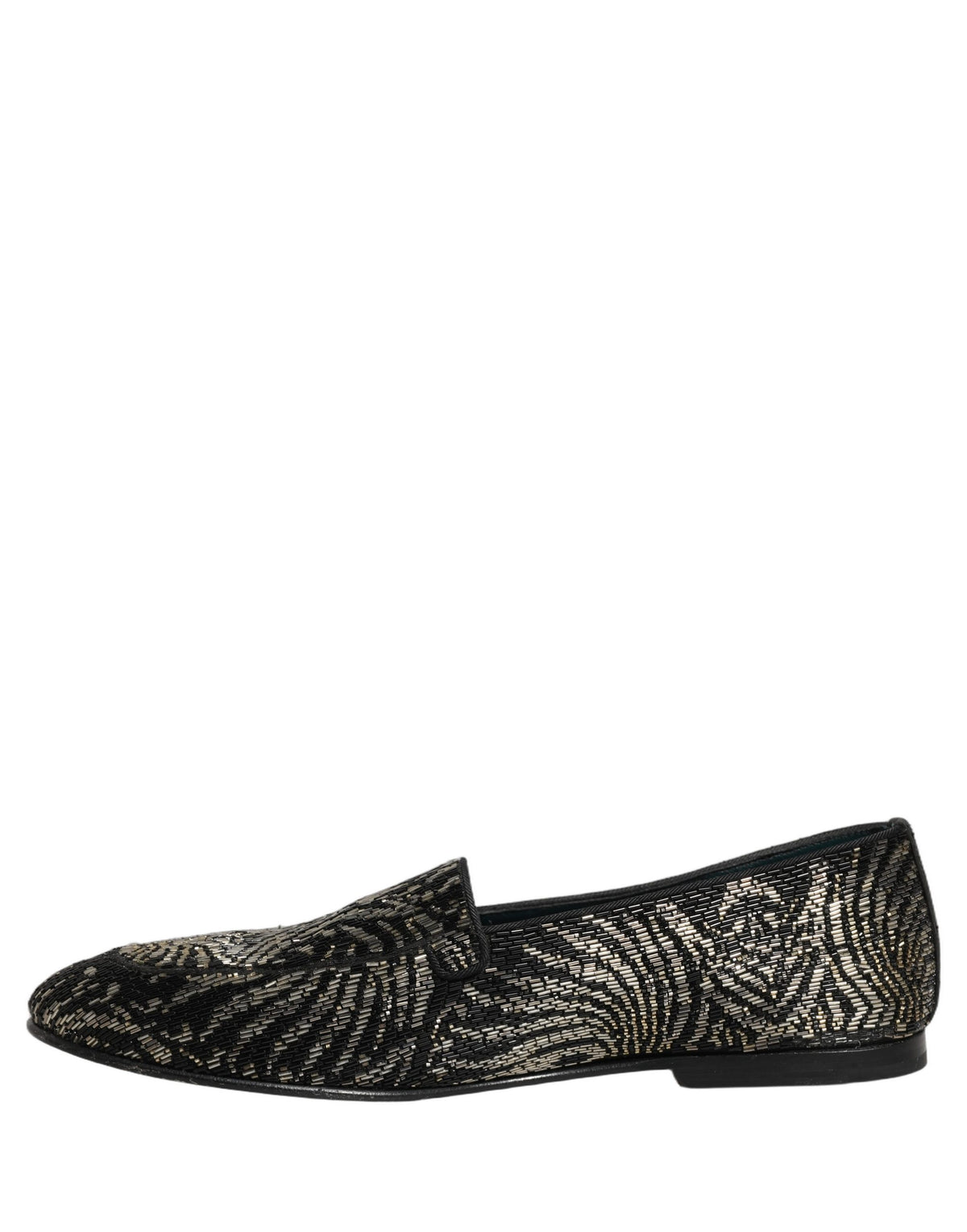 Black Silver Embellished Dress Loafers Shoes