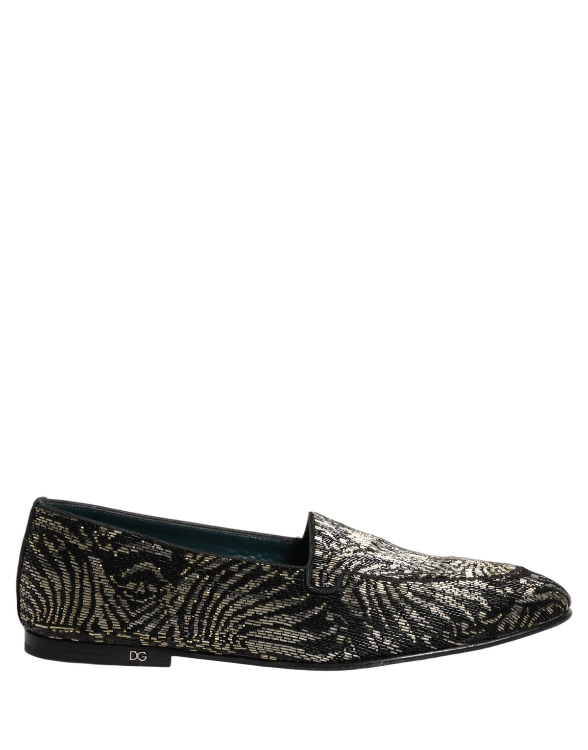 Black Silver Embellished Dress Loafers Shoes