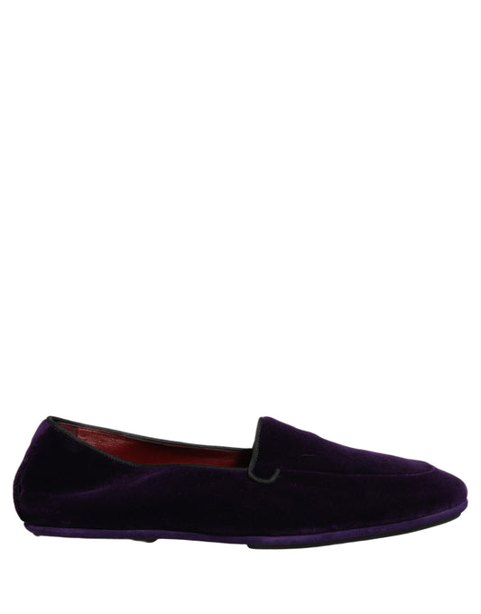 Violet Velvet Slip On Men Flats Loafers Shoes