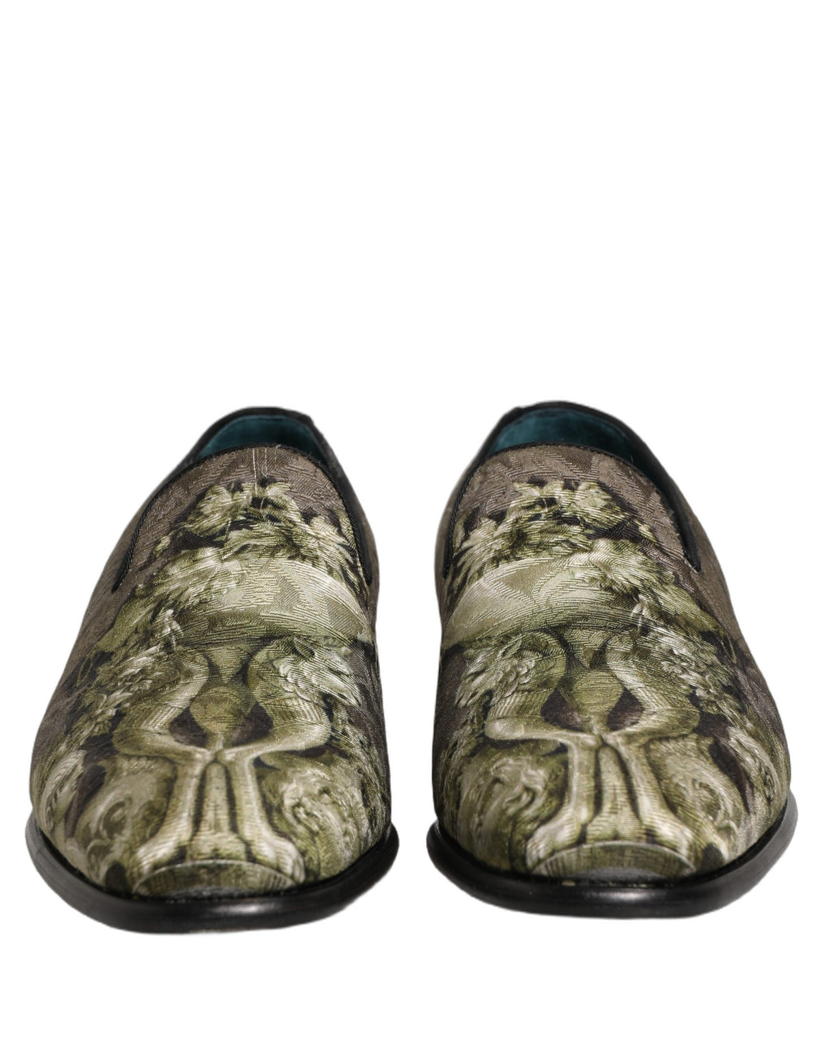 Brown Baroque Print Slip On Men Loafers Shoes
