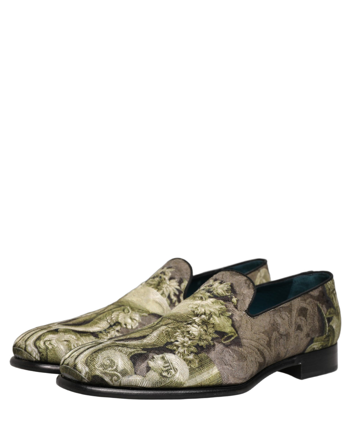 Brown Baroque Print Slip On Men Loafers Shoes