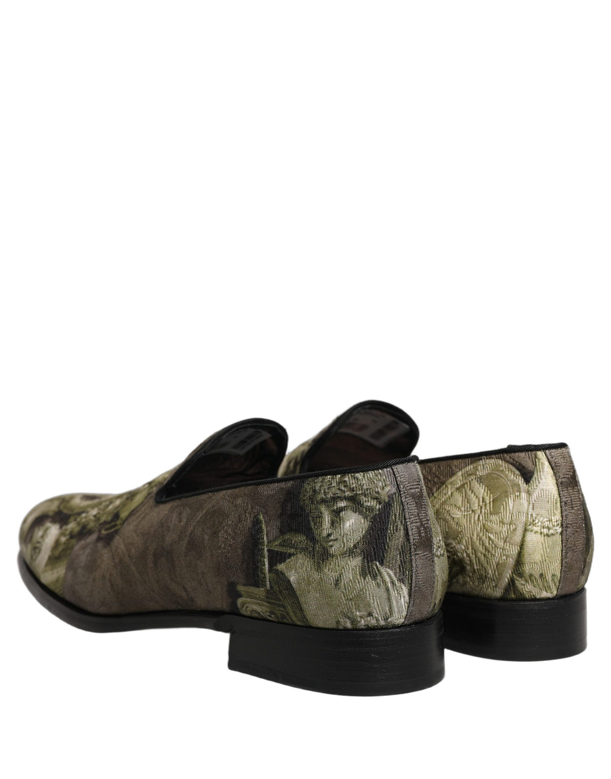 Brown Baroque Print Slip On Men Loafers Shoes