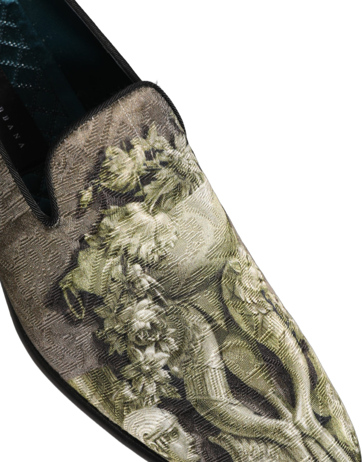 Brown Baroque Print Slip On Men Loafers Shoes