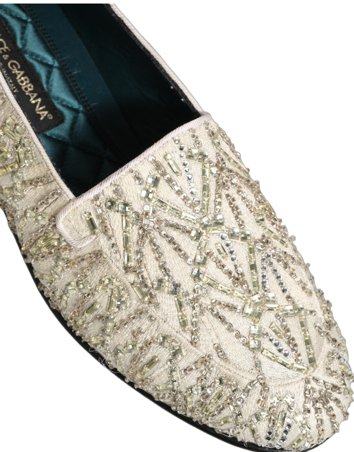 White Velvet Embroidered Dress Loafers Shoes