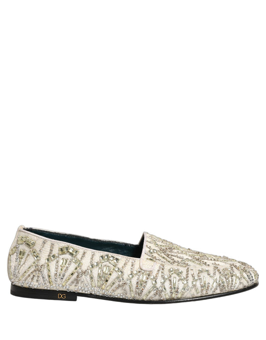 White Velvet Embroidered Dress Loafers Shoes