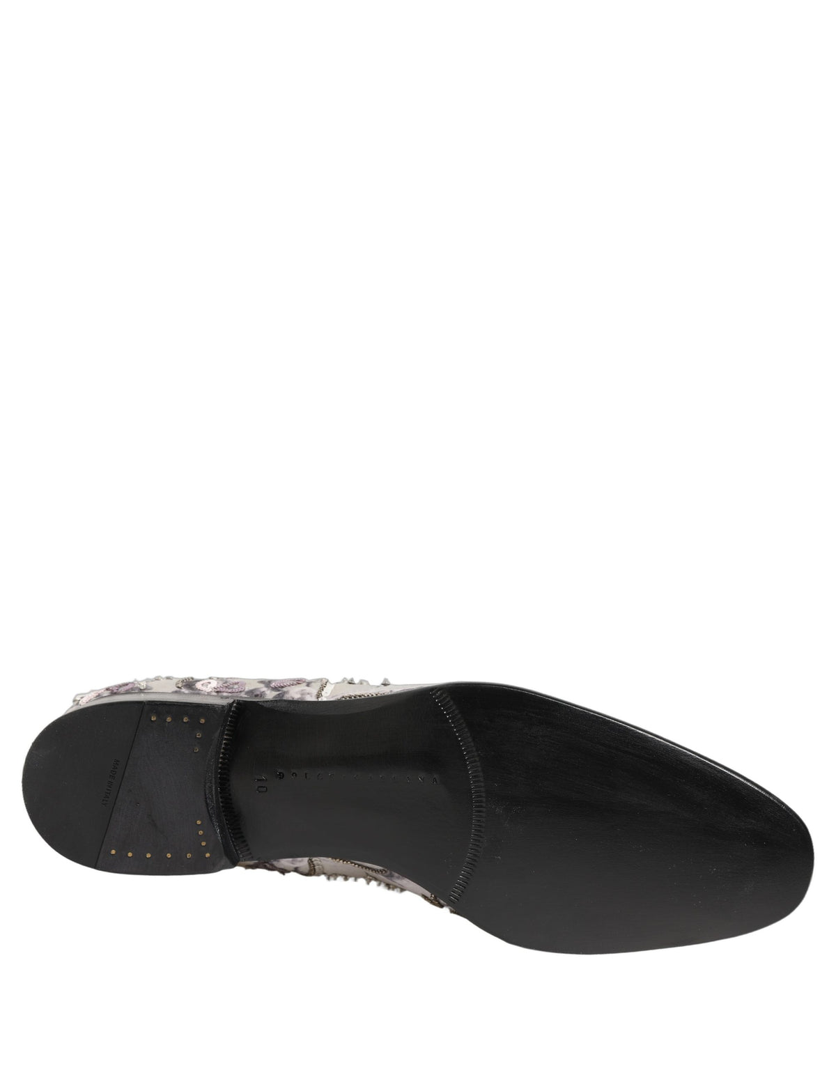 White Sequined Formal Slip On Loafers Shoes