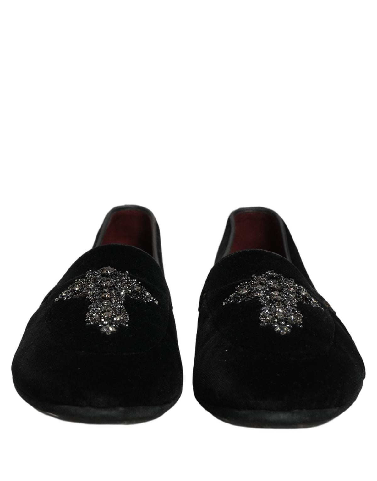 Black Suede Embellished Dress Loafers Shoes