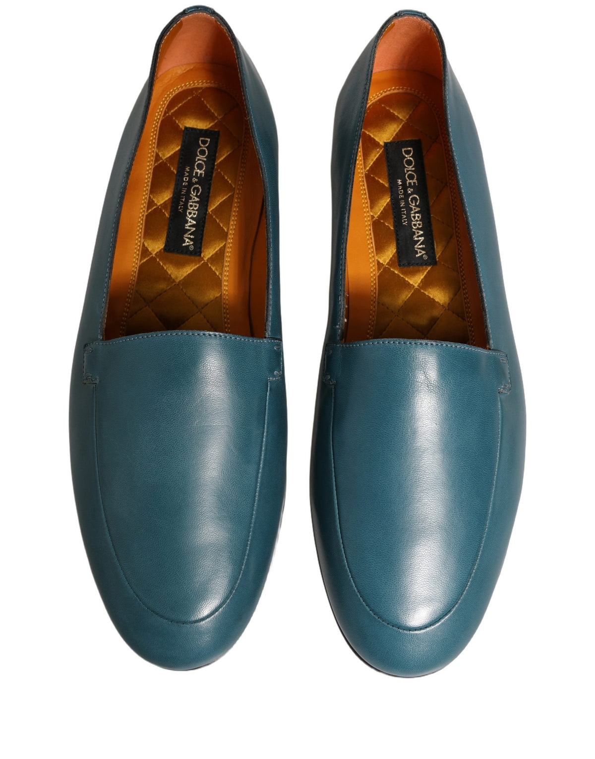 Blue Leather Logo Slip On Men Loafers Shoes