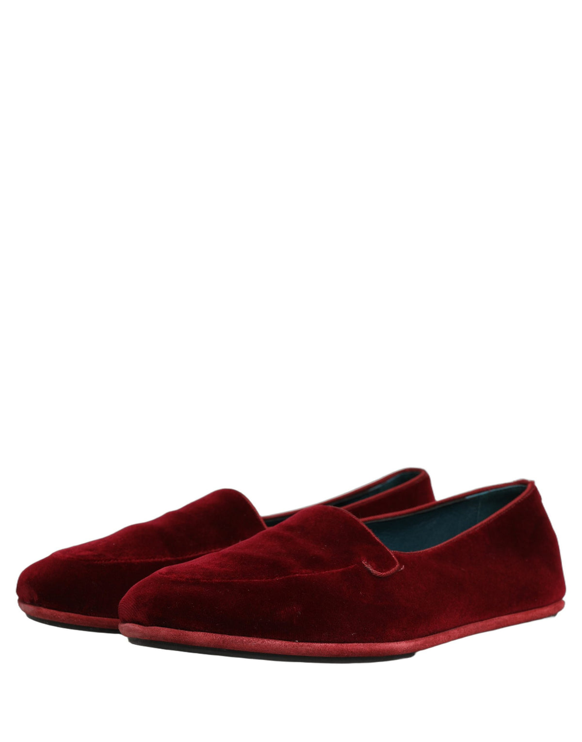 Maroon Velvet Slip On Men Flats Loafers Shoes