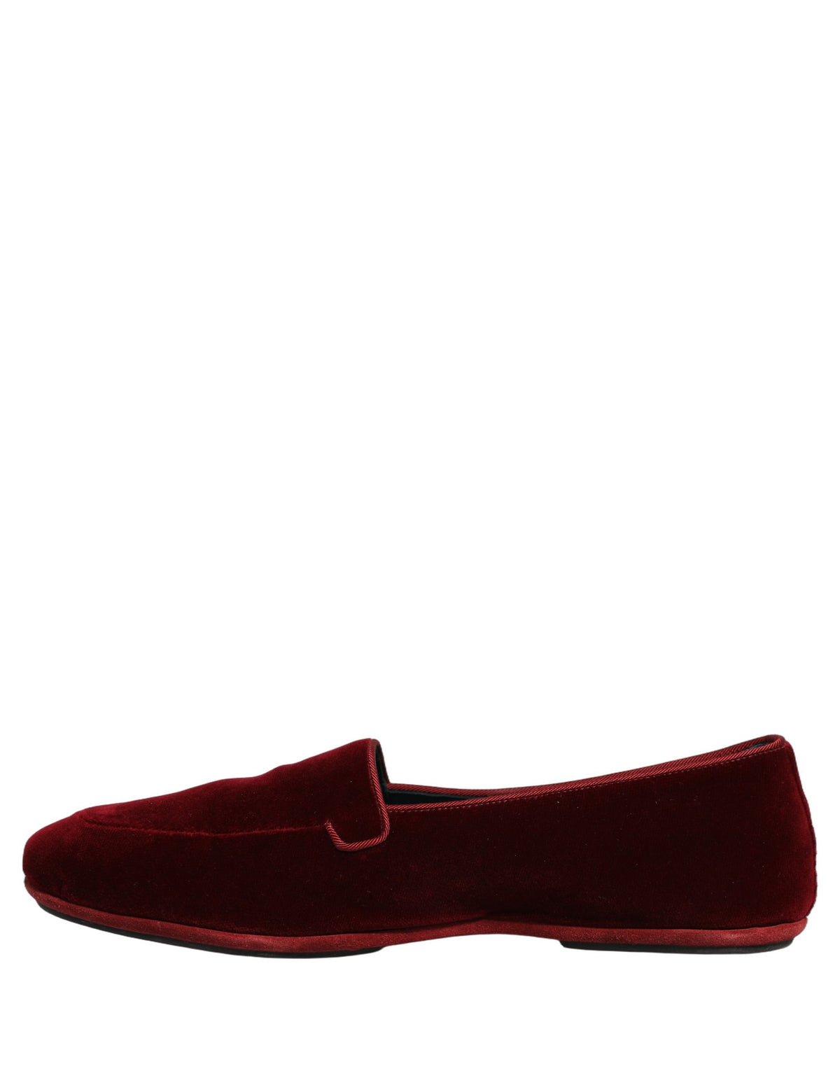 Maroon Velvet Slip On Men Flats Loafers Shoes