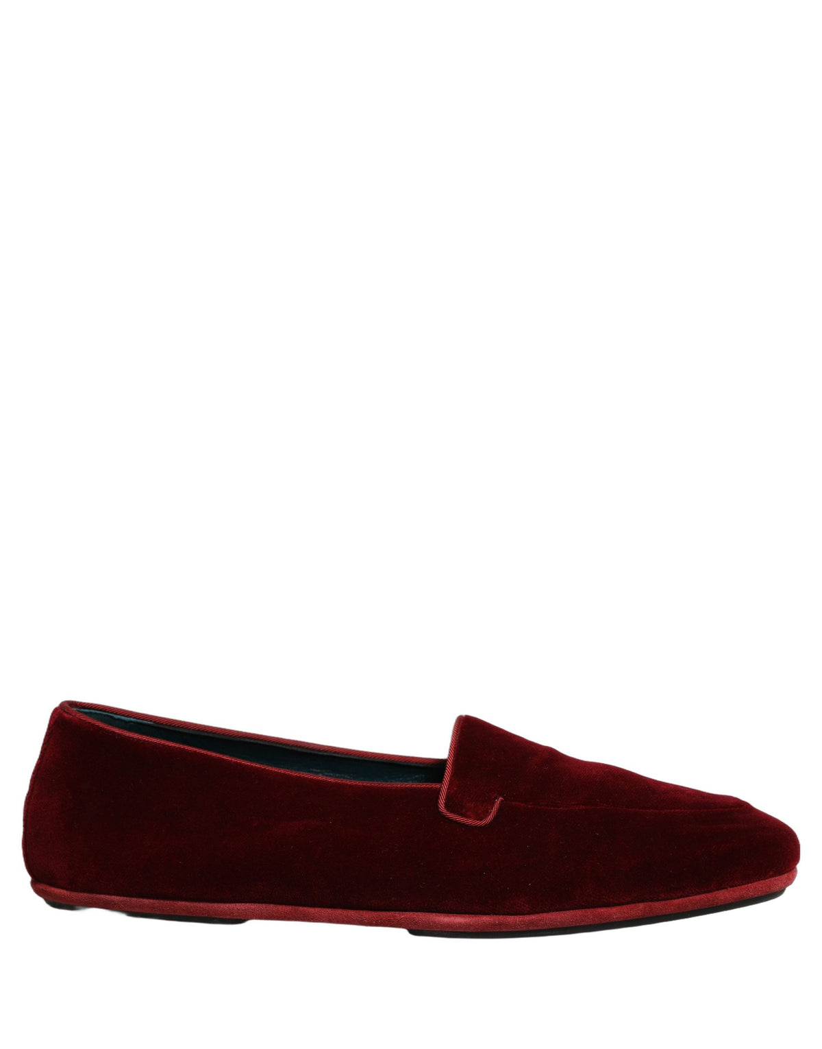 Maroon Velvet Slip On Men Flats Loafers Shoes