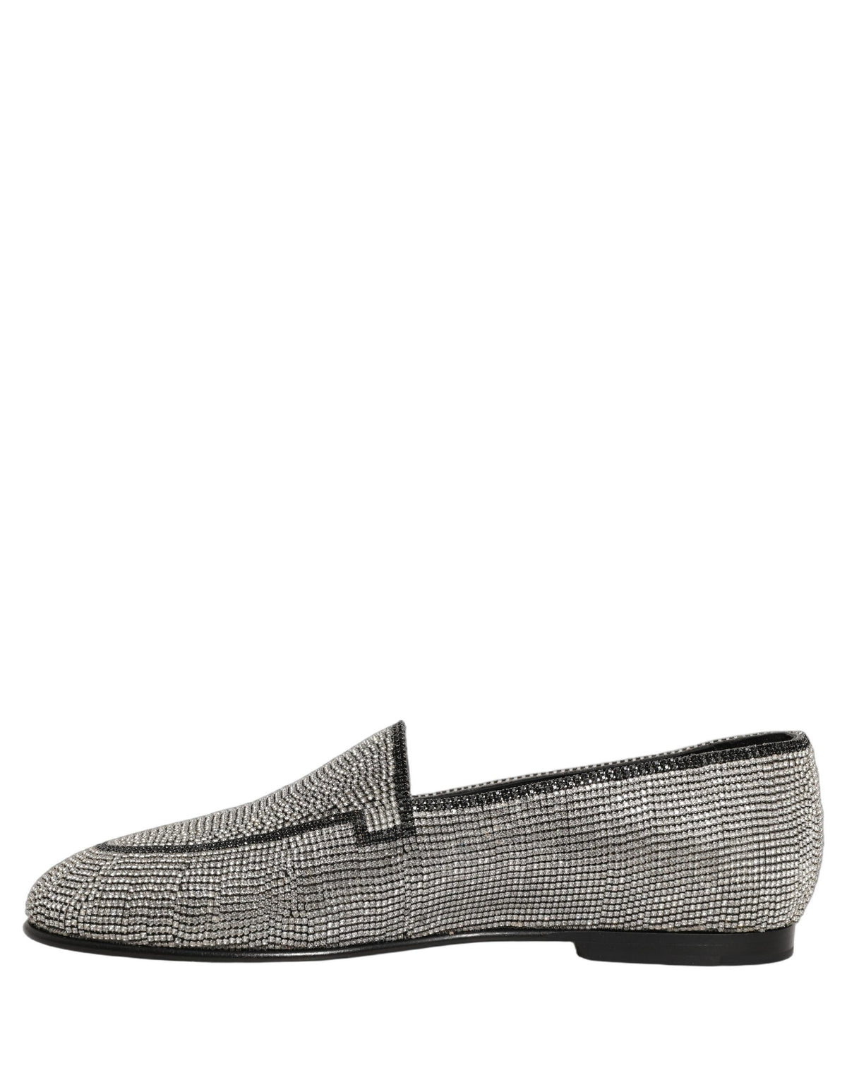Silver Crystal Embellished Men Loafers Shoes
