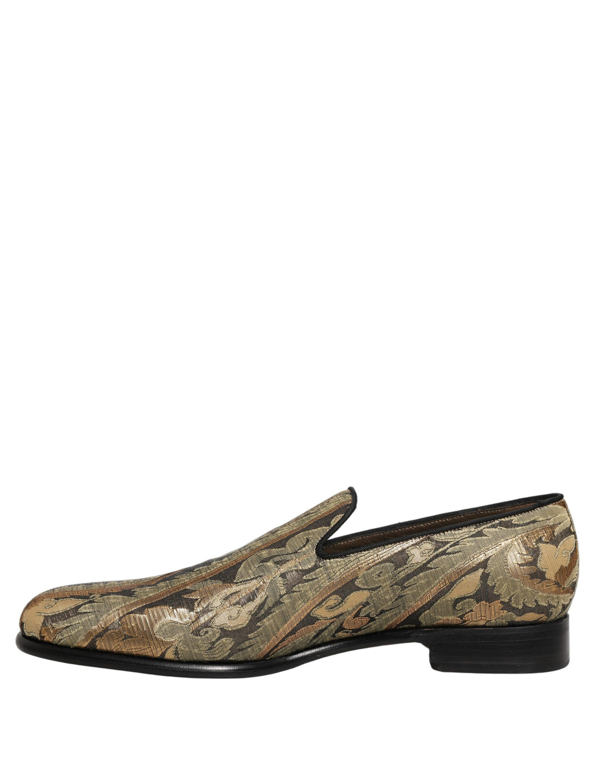 Gold Brocade Slip On Men Dress Loafers Shoes