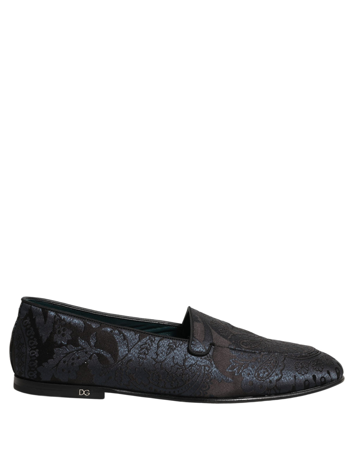 Silver Jacquard Leather Slip On Loafers Shoes
