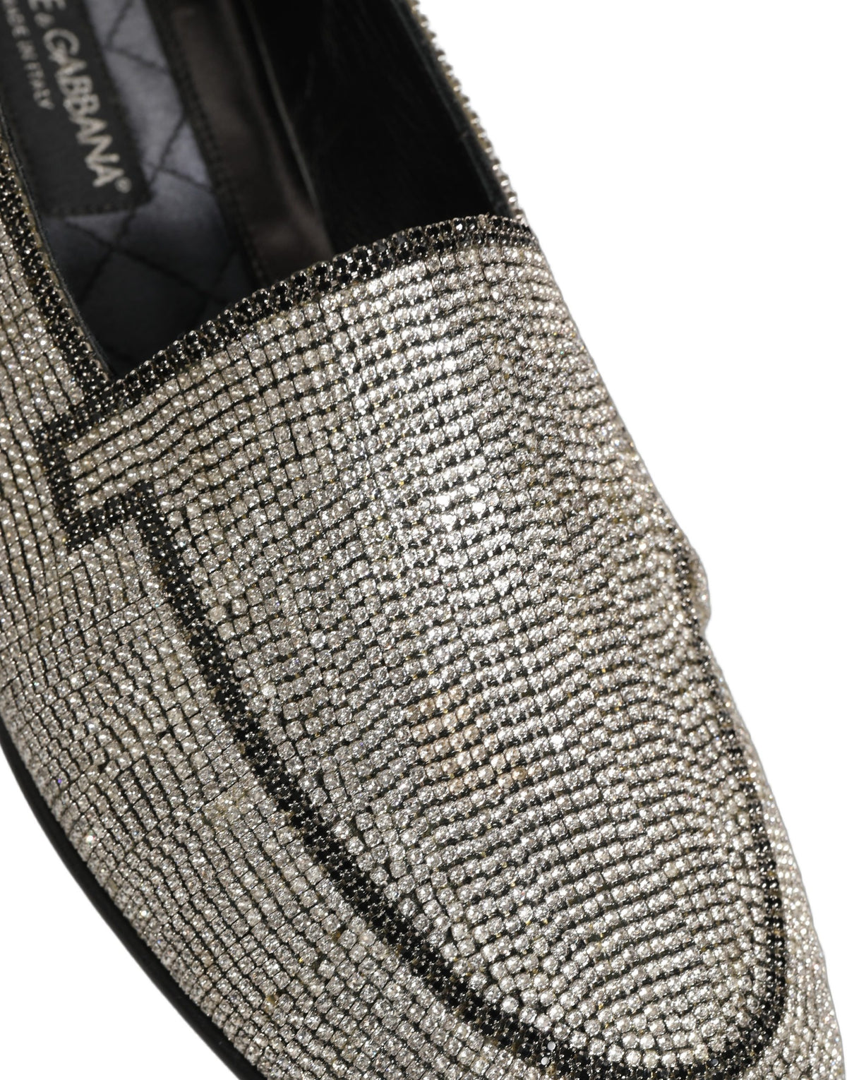 Silver Crystal Embellished Men Loafers Shoes